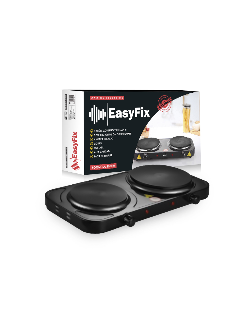 PRODUCTO Y CAJA COCINA NEGRA TECHO